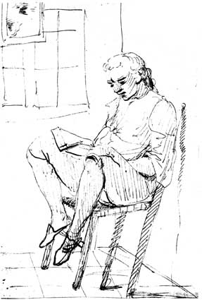 Goethe Reading, 1786/7, by his friend Johann Heinrich