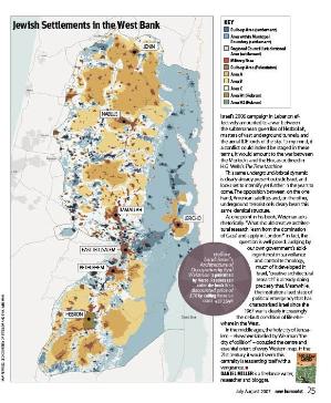 Eyal Weixman's map of the West Bank from July/Auguat New Humanist Eyal Weixman's map of the West Bank from July/Auguat New Humanist