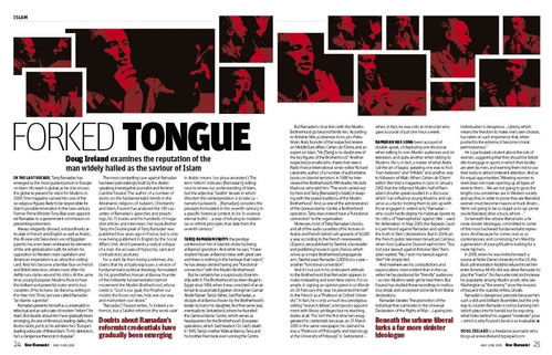 Doug Ireland's spread from New Humanist, May/June 2008
