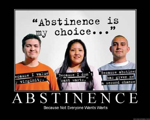 Poster promoting abstinence among unmarried Americans