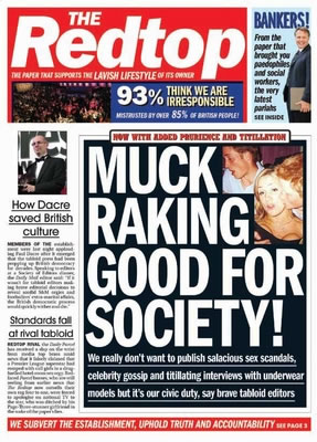 Mock tabloid front page