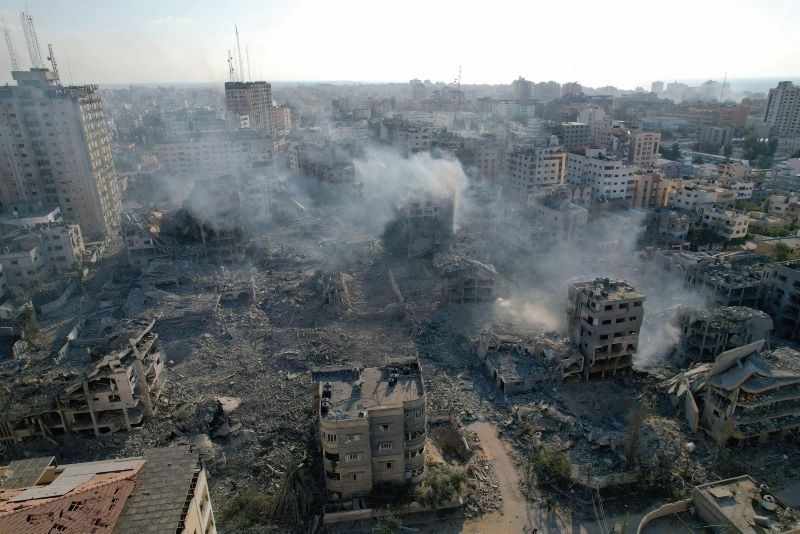 Gaza City on 10 October following bombardment by Israeli forces. Copyright: Alamy Stock Photo Gaza City on 10 October following bombardment by Israeli forces