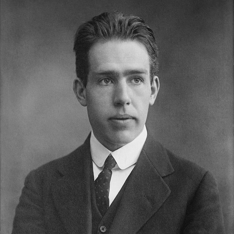 Bohr as a young man A black and white portrait photo of Bohr as a young man