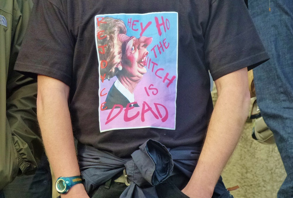 Liverpool demo following Margaret Thatcher's death, 2013. Image: Flickr / Radarsmum67 8659276766_b44d36b239_o