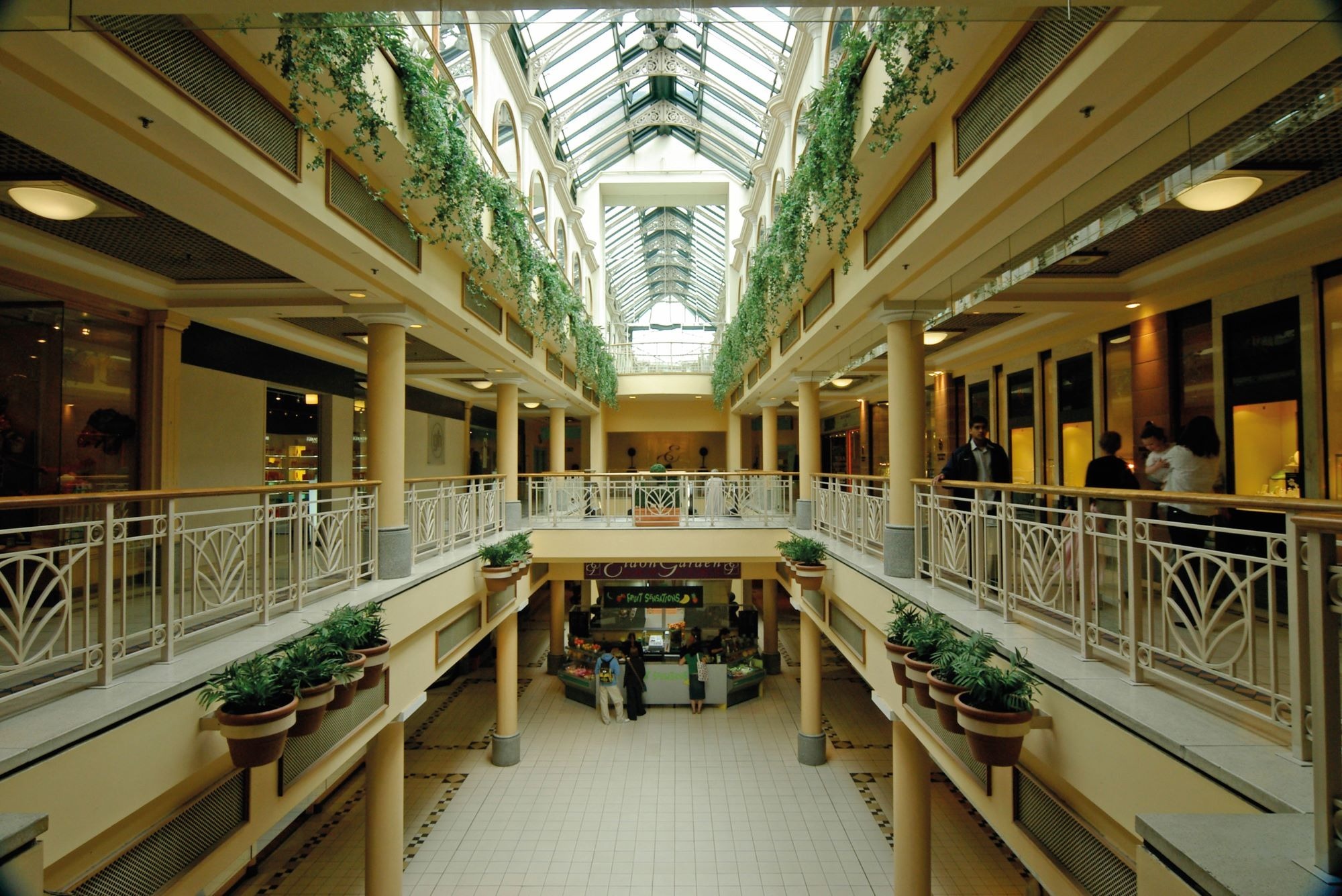 Inside Eldon Garden shopping centre