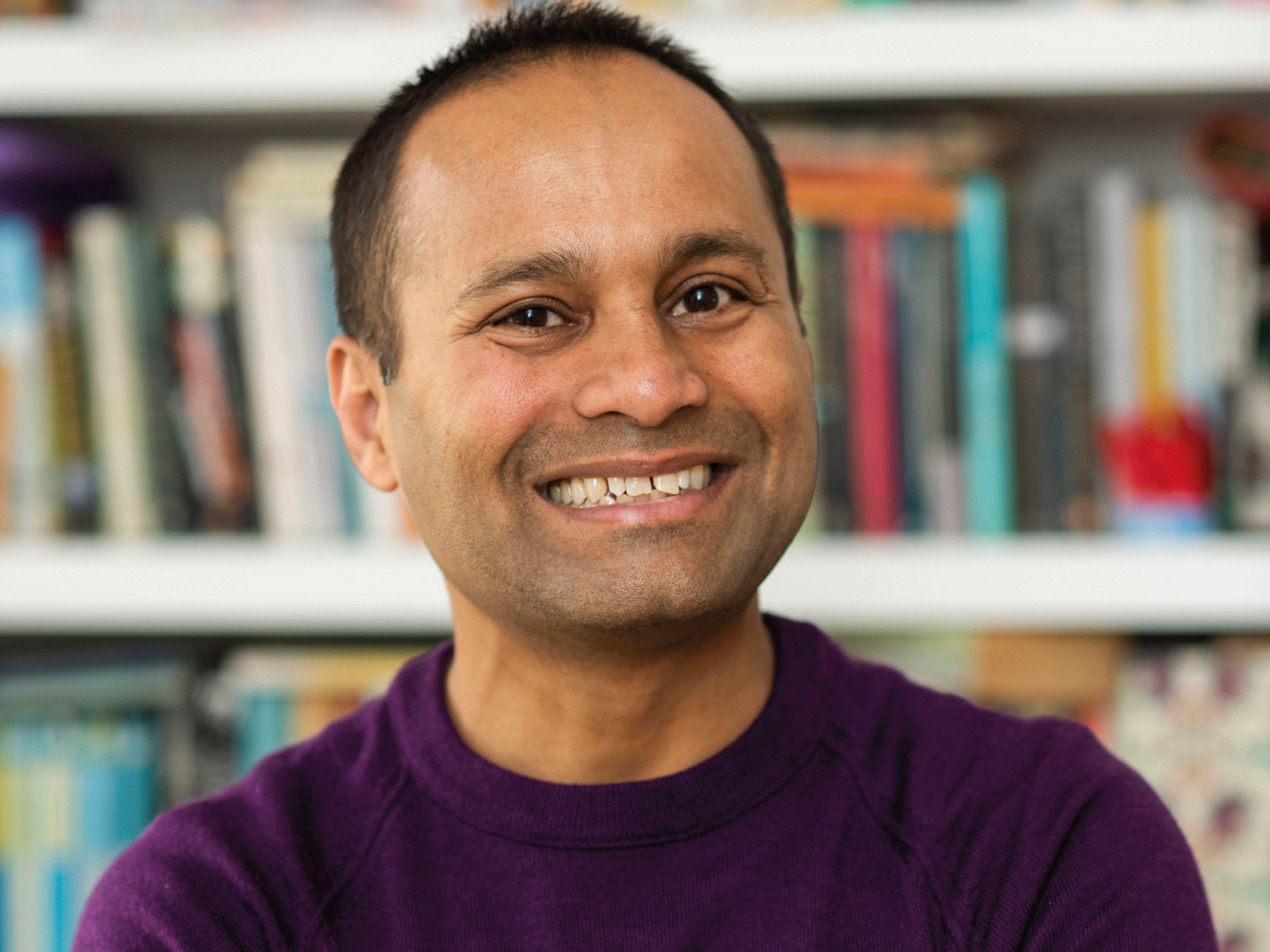 Author and science educator Alom Shaha. Credit: Paul Tanner Alom Shaha grins at the camera