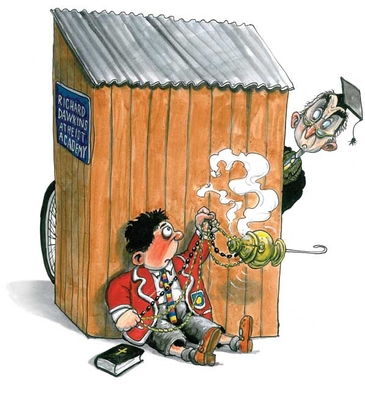 Martin Rowson's cover cartoon for New Humanist, November/December 2010