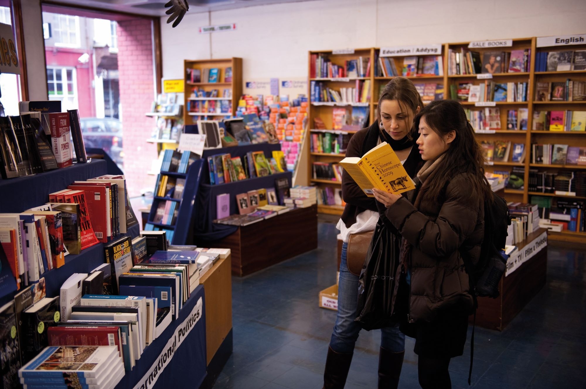 Two women in a bookshop