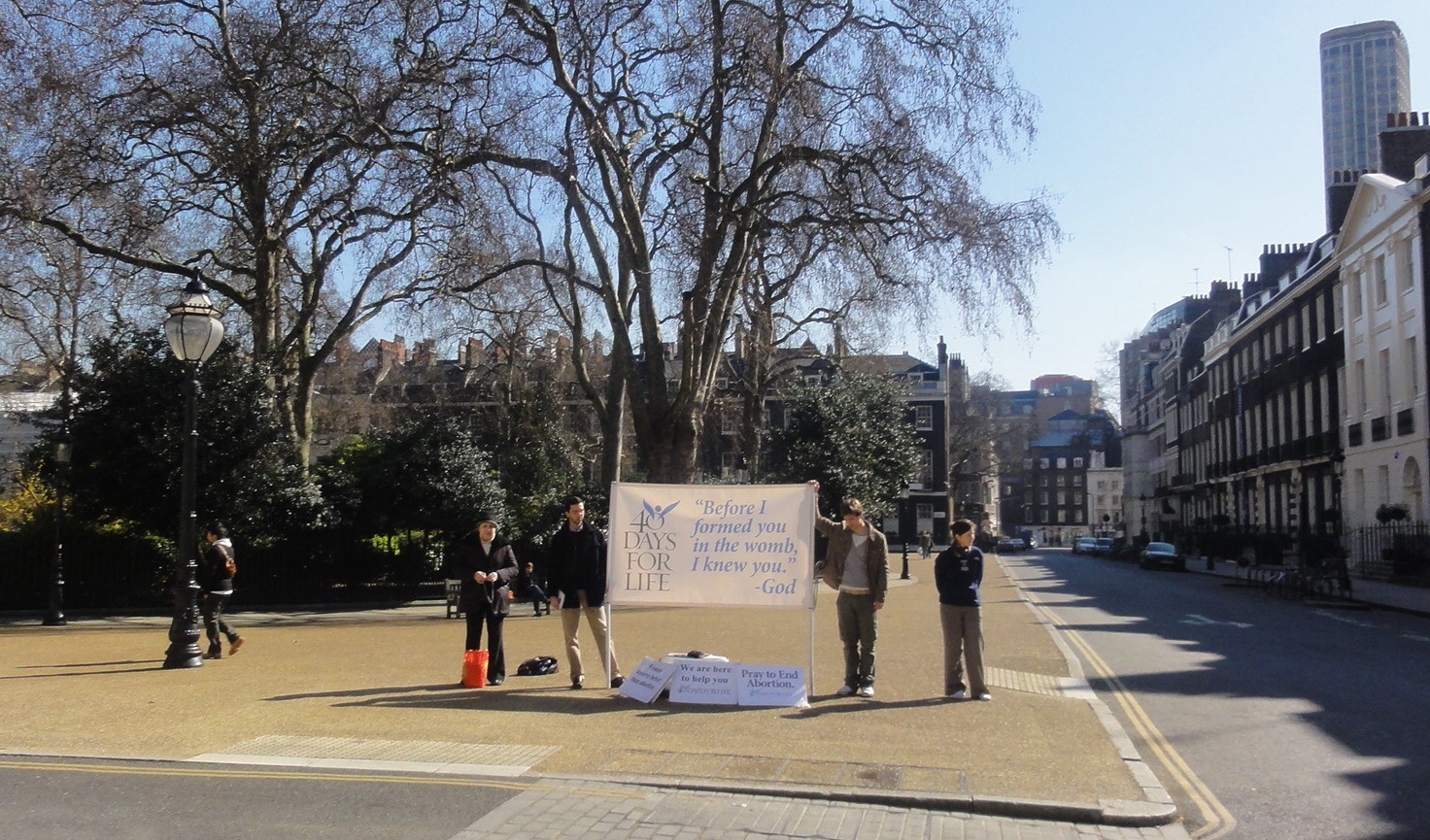 '40 Days for Life' campaign outside the British Pregnancy Advisory Service (BPAS) offices, London. '40 Days for Life' outside the British Pregnancy Advisory Service (BPAS) offices, London.