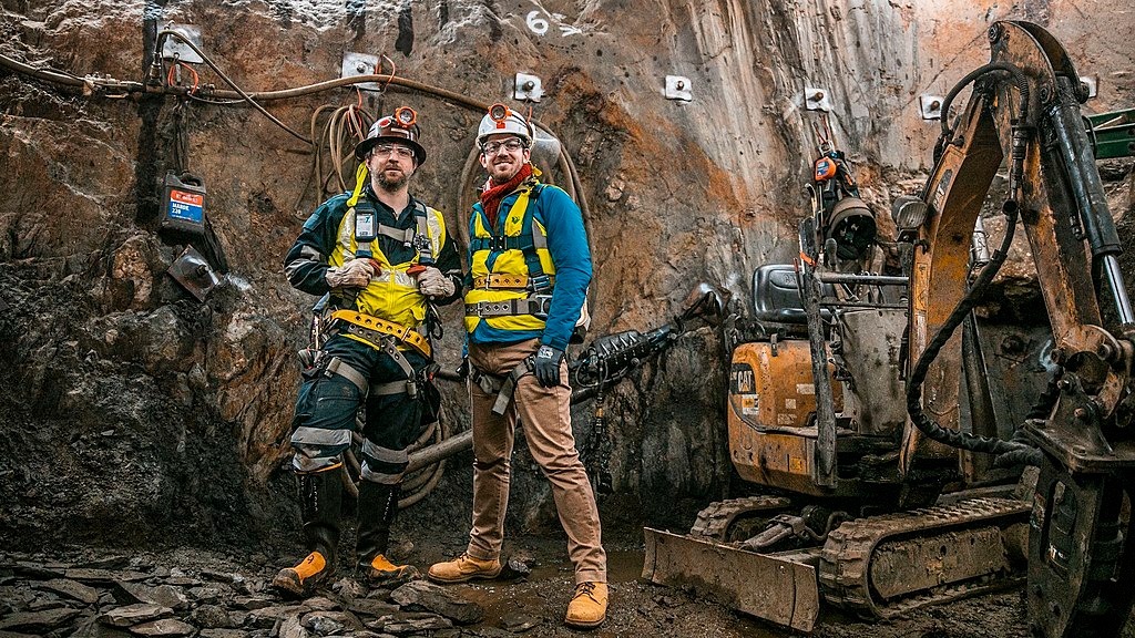 Crew members on the construction of DUNE Crew members pose for a photo during the construction of DUNE