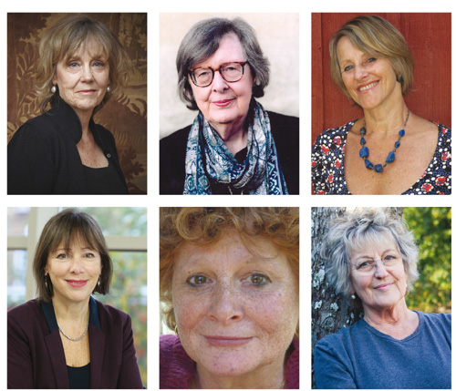 Clockwise from top left: Julia Twigg, Penelope Lively, Angela Neustatter, Germaine Greer, Lynne Segal and Anne Karpf Feminist authors
