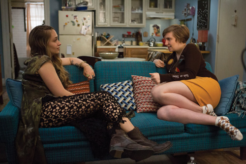 Jemima Kirke and Lena Dunham in Girls (HBO) Still from Girls