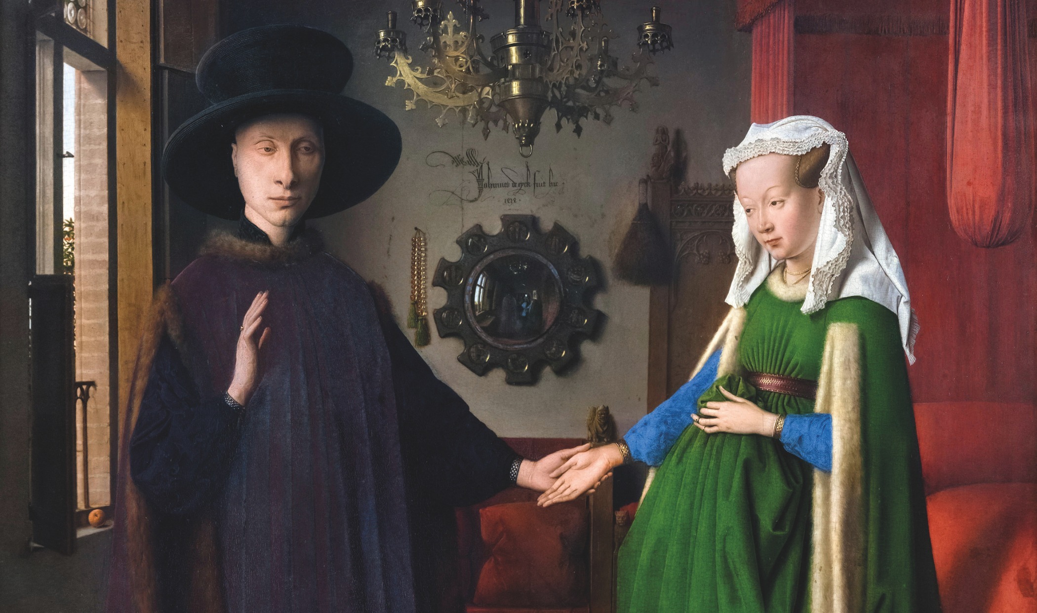 A section of the 'The Arnolfini Portrait' by Jan Van Eyck 'The Arnolfini Portrait' by Jan Van Eyck