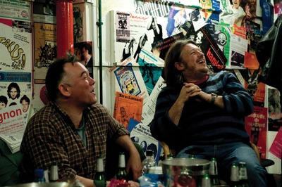 Stewart Lee and Richard Herrgin backstage at Nine Lessons and Carols For Godless People, Bloomsbury Theatrem, Decem,ber 2009