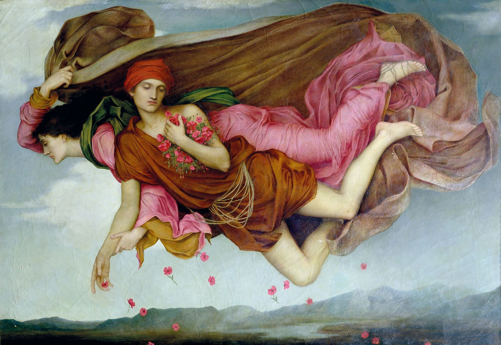 'Night and Sleep' (1878), a painting by Evelyn De Morgan, shows two people drifting through the air