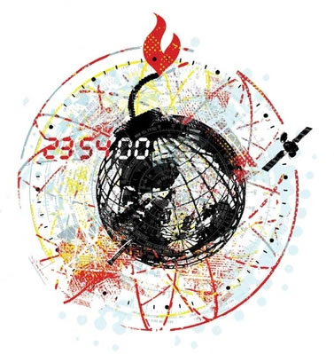 Gary Neill's illustration for Lawrence Krauss's 'Judgement day', March/April 2010