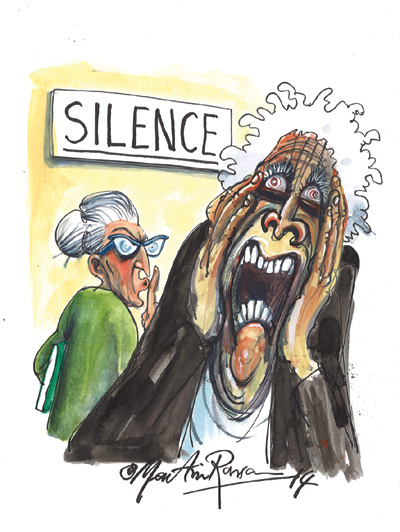 Martin Rowson cartoon of Laurie Taylor