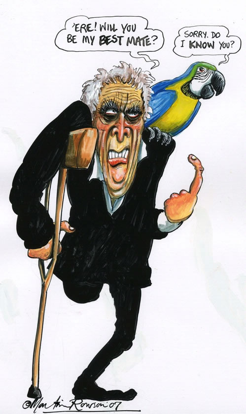 Martin Rowson's cartoon of Laurie Taylor from New Humanist, January/February 2008