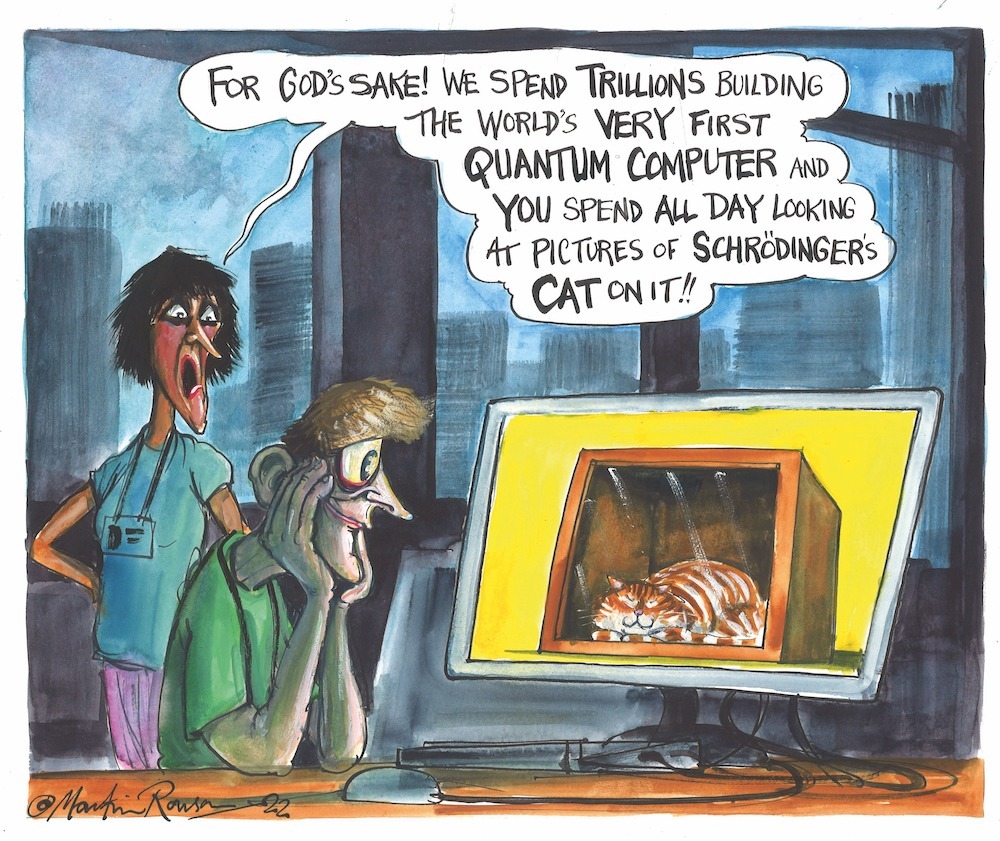 Martin Rowson cartoon on quantum computers