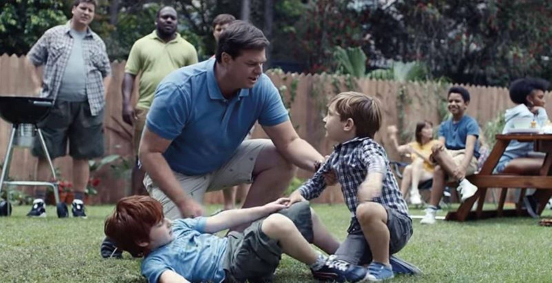 Still from a Gillette commercial on toxic masculinity Still from a controversial Gillette commercial on toxic masculinity