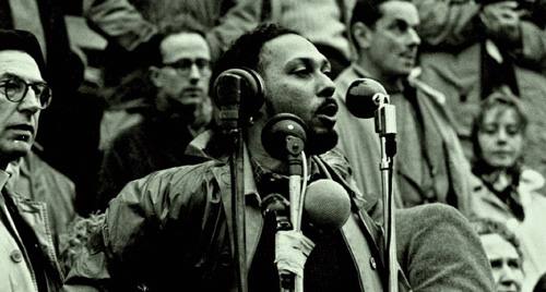 A still from “The Stuart Hall Project” (2013), a documentary by John Akomfrah about Hall (top) and his ideas, available now on BFI DVD The Stuart Hall Project