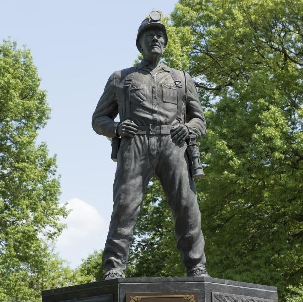 The West Virginia Coal Miner outside the capitol. Credit: US Library of Congress 'The West Virginia Coal Miner', a statue outside the state capitol in Charleston