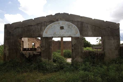 The ruins of the Brotherhood of the Cross Church, Yelwa, Nigeria