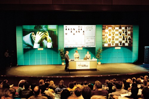 Chess player Garry Kasparov playing against IBM computer Deep Blue in 1997 chess