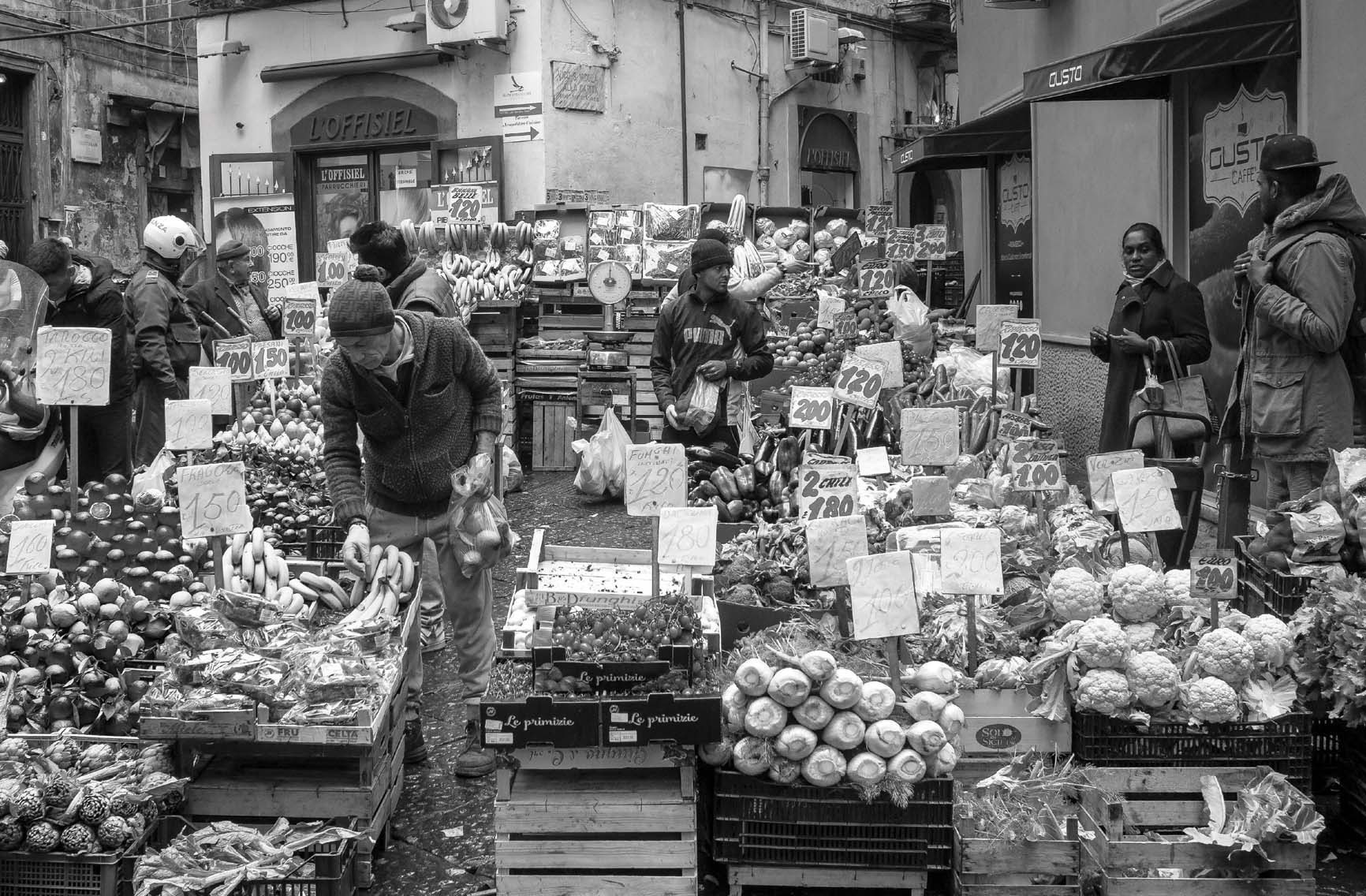 A street market in Naples A street market in Naples