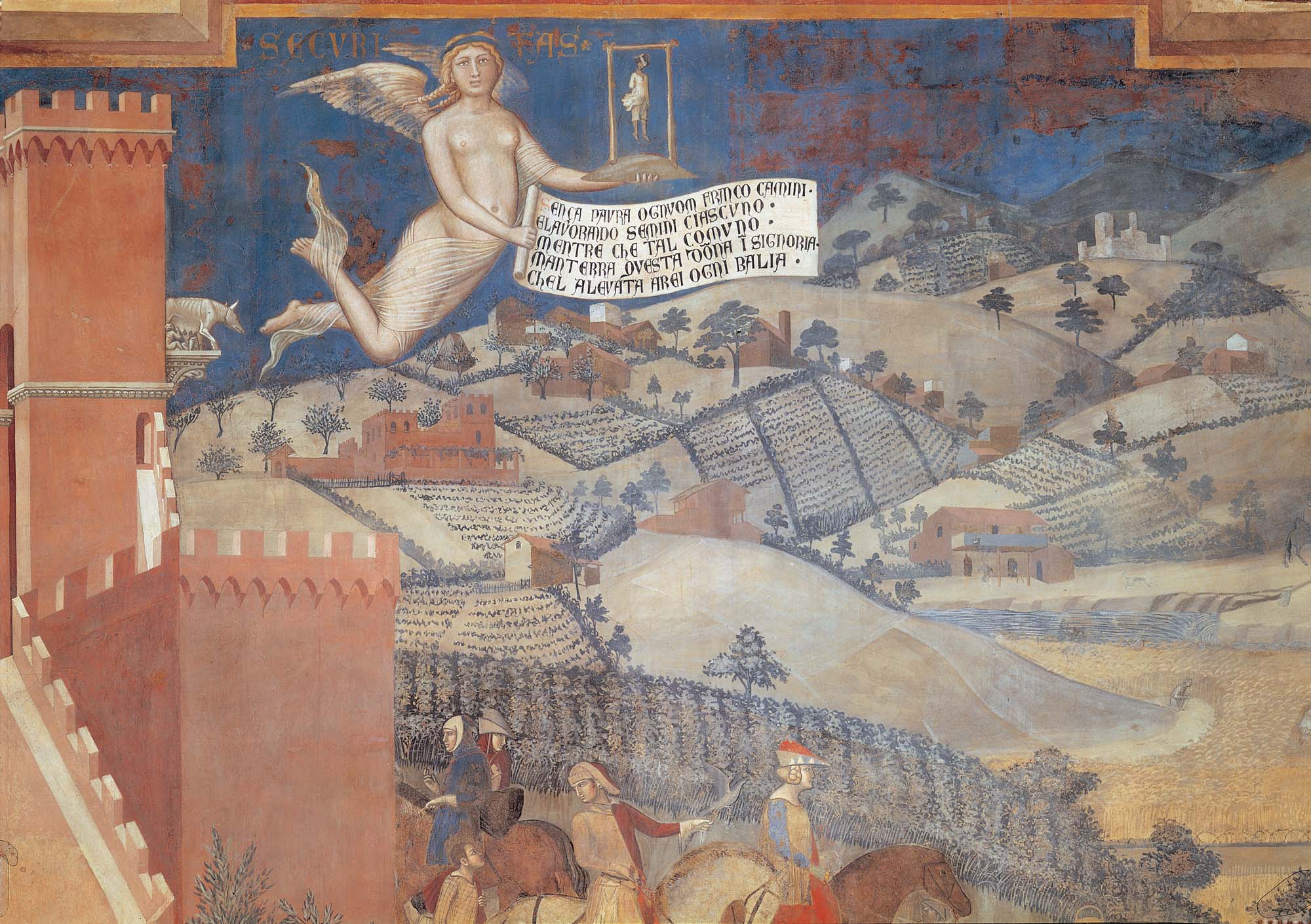 Detail from “The Effects of Good Government in the Country”, a fresco by Ambrogio Lorenzetti ferguson