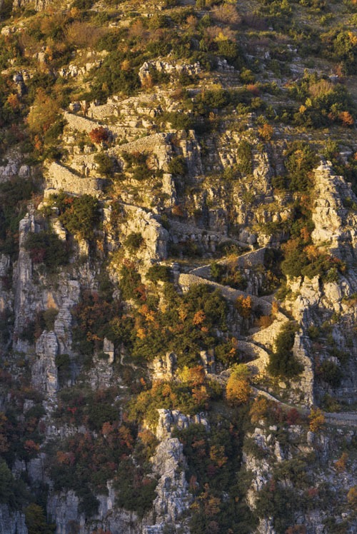 The Vradeto steps, a famous beauty spot in Zagoria in the Epirus region of Greece Greece