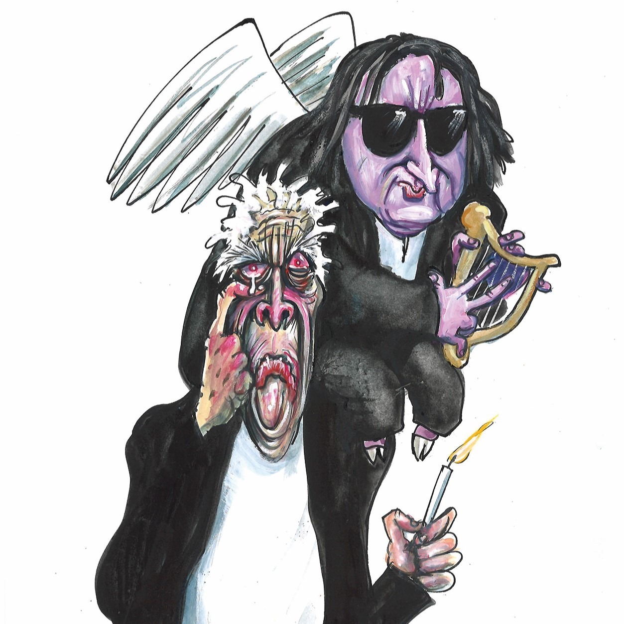 Cartoon of Laurie Taylor and his friend