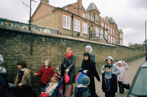 Parents collect children from school, London, 2006 Prevent
