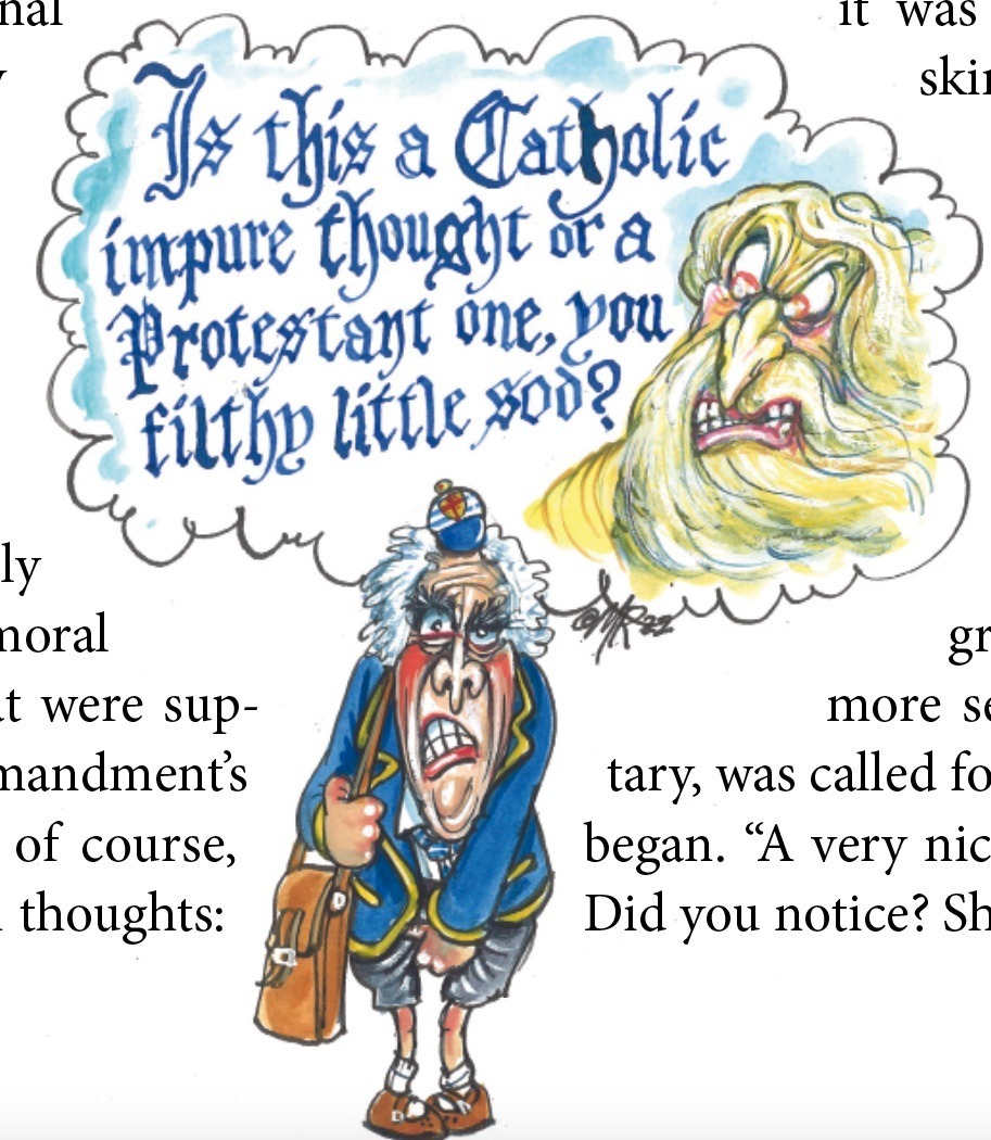 Laurie Taylor as a schoolboy by Martin Rowson Laurie Taylor as a boy by Martin Rowson