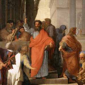 The Preaching of St Paul at Ephesus (detail), Eustache Le Sueur, 1649 Eustache Le Sueur's painting of St Paul preaching at Ephesus