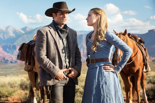 James Marsden and Evan Rachel Wood in Westworld. Westworld